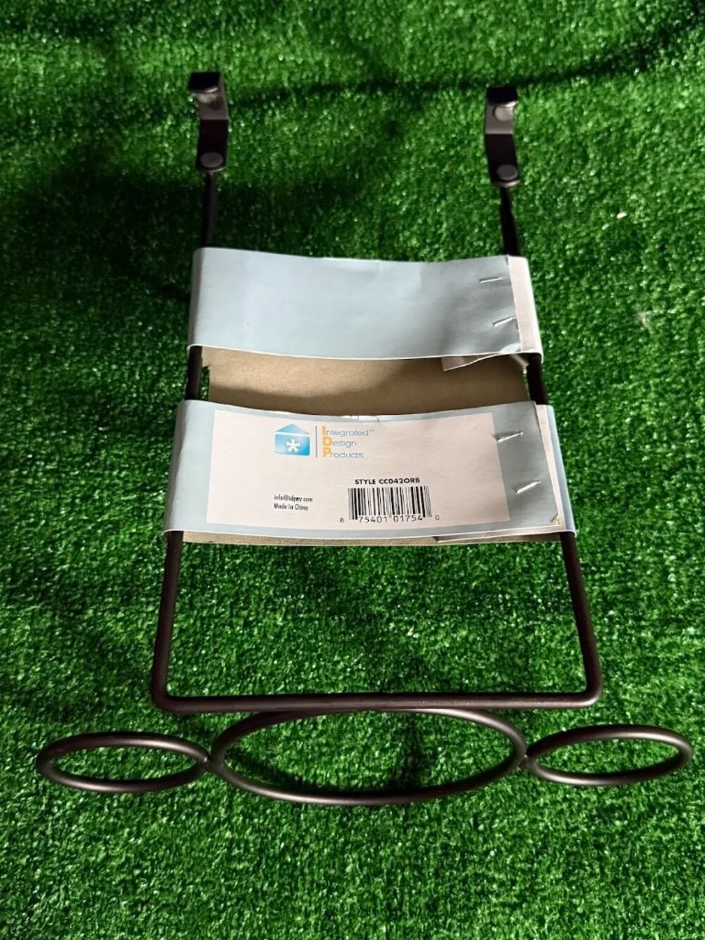 Totally Bath Over the Door Styling Rack Bronze Finish Metal Hair Tool Holder NWT